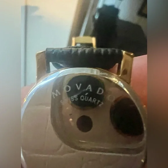 New In Box Vintage Movado Museum Watch Women 25mm Black Dial Gold Tone - Picture 7 of 12